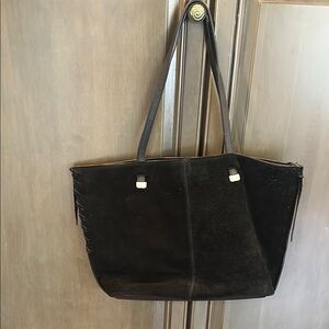 Elegant Black Leather Tote Bag